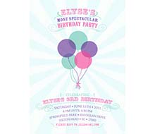 Spectacular Balloons Birthday Party Printable Invitation